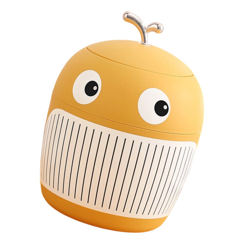 Elegant Mini Trash Bin Cute Whale Durable Plastic-straw yellow