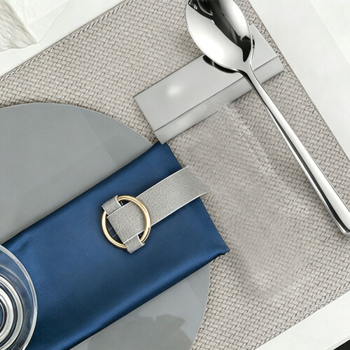 Contemporary Silver Flatware-Steel color Two piece bracket 2