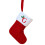 Weihnachtsstrumpf mit Initialen, rot-weiß gestrickt, 20 cm 1