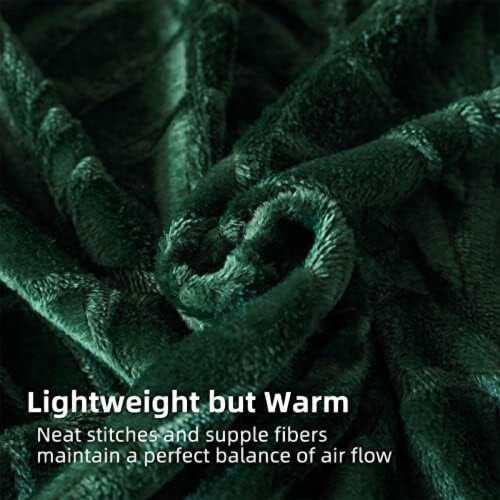Flannel Fleece Throw Blanket 60x80 in Deep Green 2