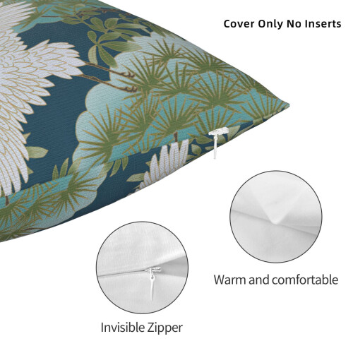 Housse de coussin décorative Sprig and Heron style rustique 51 x 51 cm 2