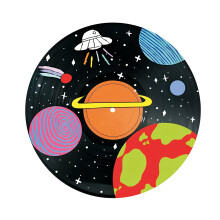 Music Theme Wood Wall Decors Universe Planet Design Vinyls-B