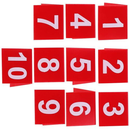 Numéros de table en acrylique double face, lot de 10