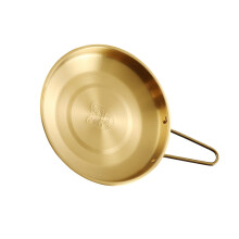 Stainless Steel Snacks Tray With Handle Steak Plate-gold Small