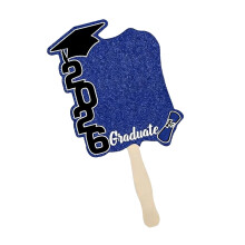 Double Side Printed Class Of 2026 Graduation Fan For-Blue