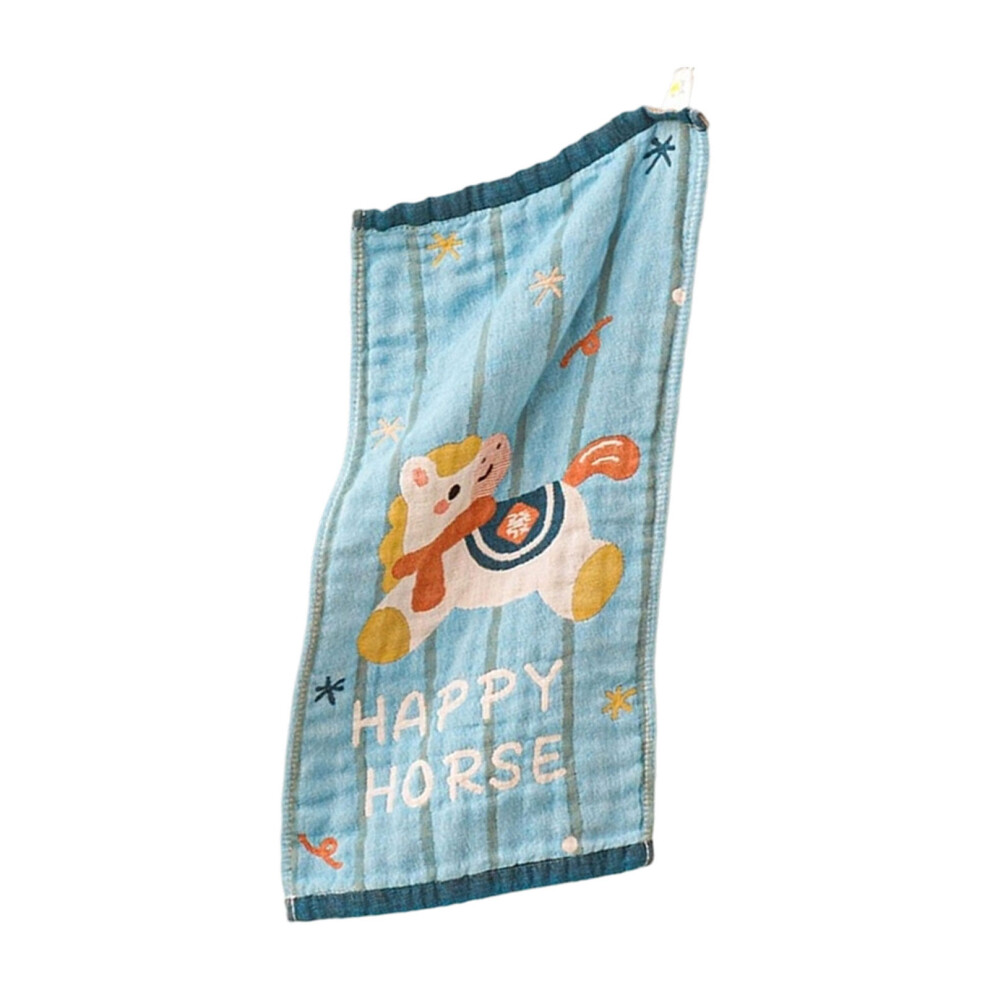 Lightweight Cotton Baby Handkerchief Face Towel Cartoon Horse-F