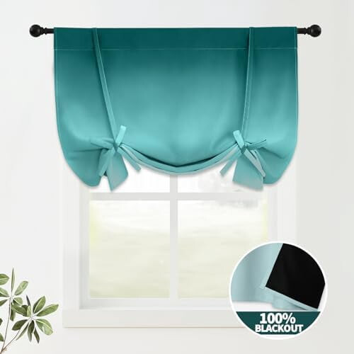 Κουρτίνες συσκότισης Ombre Teal 52x72in σετ των 2 τεμαχίων 1