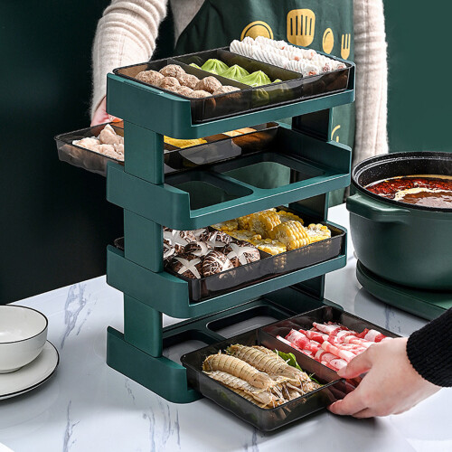 Sturdy Plastic Multiple Layer Kitchen Prep Tray With-1 3-tier 2