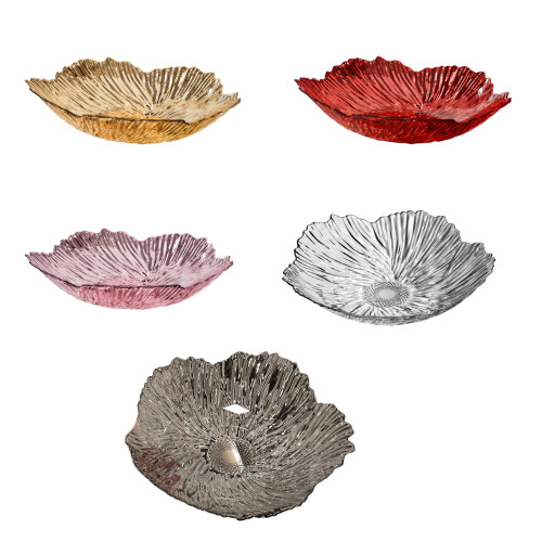 Popular Blossomy Design Snack Tray Plastic Fruit Dish For-Pink 1