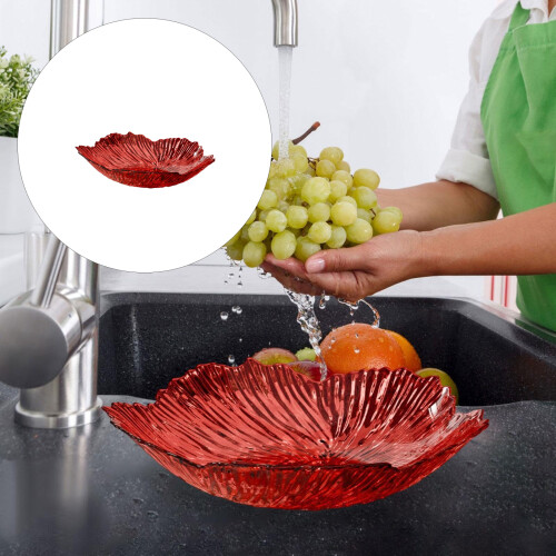 Popular Blossomy Design Snack Tray Plastic Fruit Dish For-Pink 2