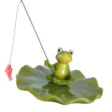 Realistic Floating Fishing Frogs Sculpture Resin Craft Garden