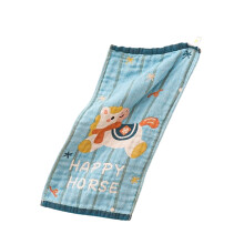 Newborns Face Towels Horse Pattern Quick Dry Cotton Gauze-F