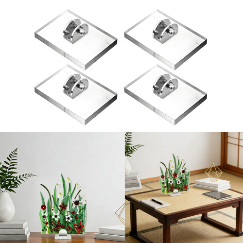 4Pcs Clear Acrylic Card Holders Stands Adjustable Angles Office 1
