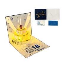 Handmade Light and Sound Birthday Card For Women Men Kid-Blue