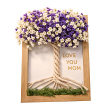 DIY Wooden Photo Frame With Plastic Flowers And Letter For-H