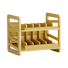 Stylish Bamboos Rolling Cats Food Storage Bin 2 Layer Stackable