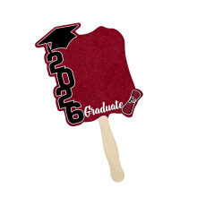Decorative Wooden Hand Fan Class Of 2026 Commemorative-Crimson