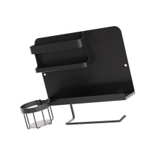 Space Saving Bed Storage Unit With Cup Holder And Remote-Black