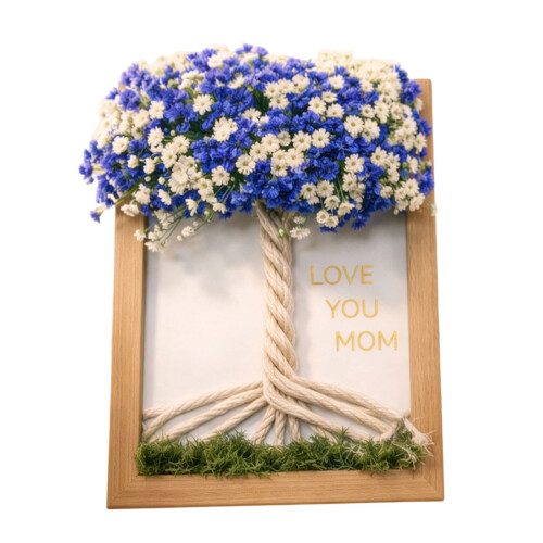 Fotorahmen mit Kunststoffblumen für Muttertagsgeschenk,-D