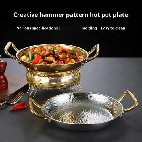 Multipurpose Stainless Steel Paella Pan Suitable-silver 28cm 2