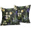 Botaniska örngott 45x45cm bomullslinne set med 2 2