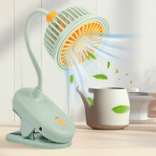 Ventilateur de table Ă pince, rechargeable par USB, petit ventilateur