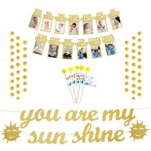 Conjunto de banners "You Are My Sunshine" em papel dourado, 14 peças