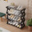 4-Tier Plastic Shoe Rack Black and White 5