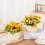 Bouquet di girasoli artificiali con steli gialli, 12 pezzi 4