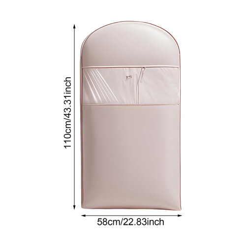 Saco para pendurar roupas com zíper de compressão automática, bege. 1