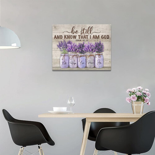 Decoração de parede cristã estilo fazenda lavanda 16x12 polegadas emoldurada 2