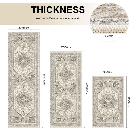 Boho keukentapijtset van 3 – Polyester, antislip TPE 1
