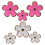 Metall Daisy bilventilationsklämmor set 5