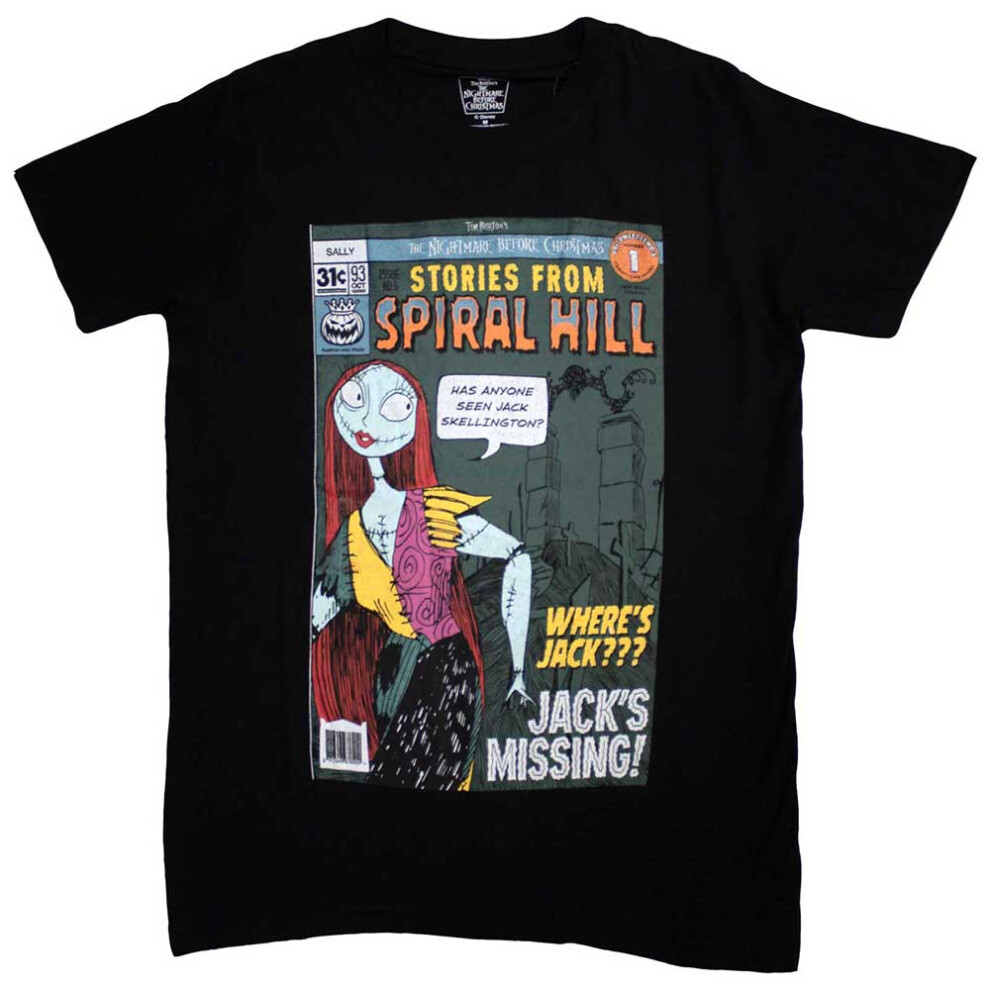 Disney (M, Black) The Nightmare Before Christmas Spiral Hill Sally T Shirt