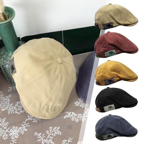 Boina masculina retrô de algodão, ajustável. 2