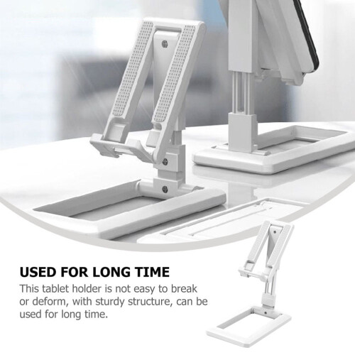 Justerbar tabletholder til skrivebord – hvid, ABS og metal 2