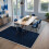 Memory Foam Rug Grey Navy Blue 5x7 ft 5