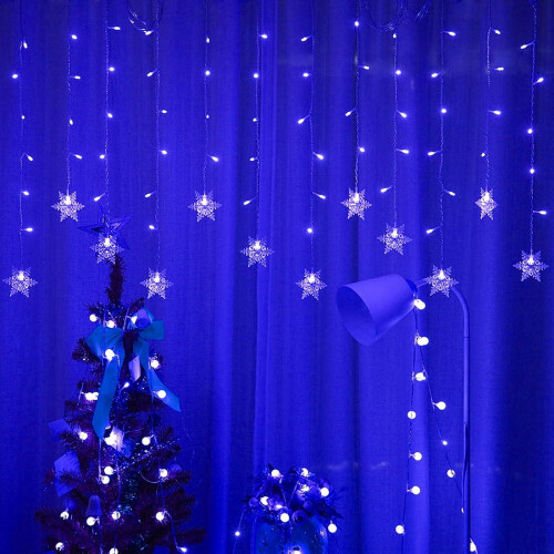 LED Snowflake Curtain Lights 96 LED 3.5m IP44