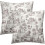 Capas de almofada decorativas estilo francês campestre, em algodão marrom e branco, 45x45 cm (18x18 polegadas). 2