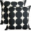 Fodere per cuscini in lino a pois neri, stile rustico, 18x18 1