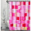 Rosrosa duschdraperi 180x180 cm polyester 1
