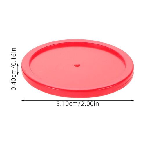6 Red Plastic Table Hockey Pucks 5.1 cm 1