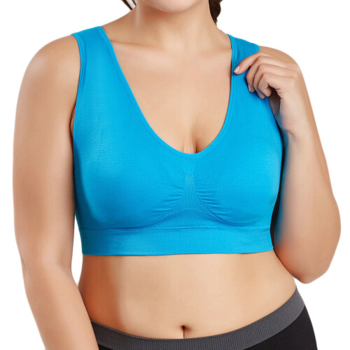 Sport-BH för kvinnor – mörkblå, plus size 1