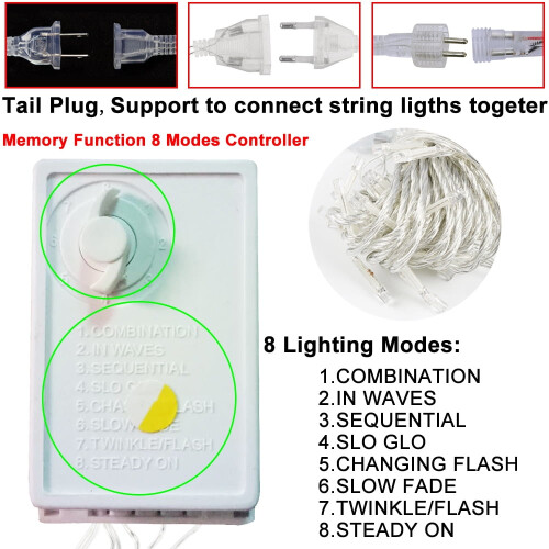 LED Snowflake Curtain Lights 96 LED 3.5m IP44 1