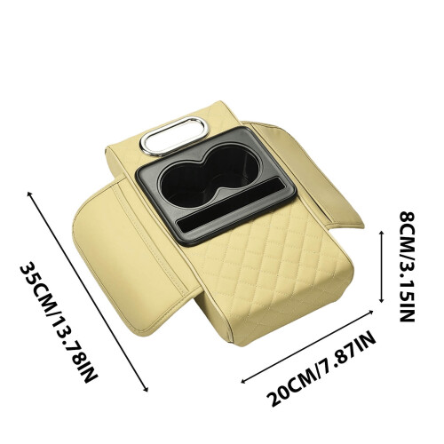 Car Armrest Pad with Tissue Holder and Storage 2