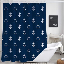 Nautisk anker dusjforheng 72x75 tommer marineblå