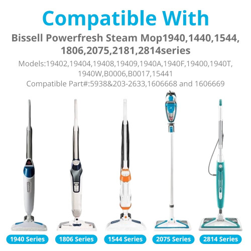 6-pakning vaskbare dampmoppputer til Bissell PowerFresh 2