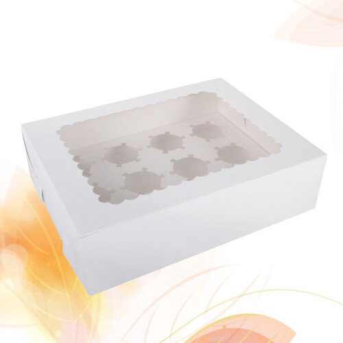 Weiße Cupcake-Box mit 12 Mulden – lebensmittelechter Karton 2