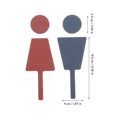 Toiletskilte i træ – 2 stk., 8,5x4 cm 1