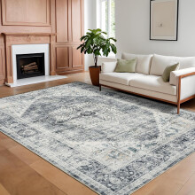Wasbaar vintage abstract vloerkleed van 150 x 210 cm